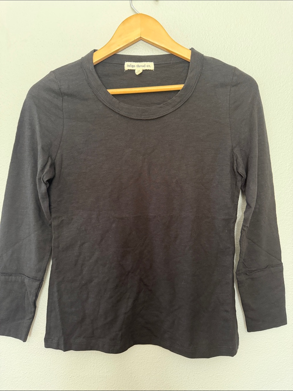 Indigo Thread‎ Co. Long Sleeve Crewneck Tee - Black Women’s XS NWOT